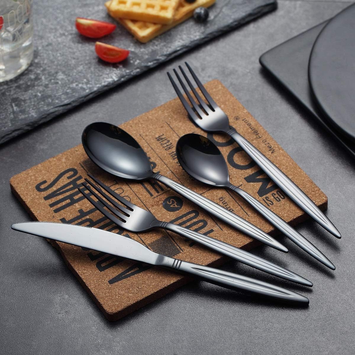 Flatware Set 20 Pieces, Stainless Steel Colorful Silverware Set, Cutlery Set, Utensil Set Flatware Set 20 Pieces, Stainless Steel Colorful Silverware Set, Cutlery Set, Utensil Set